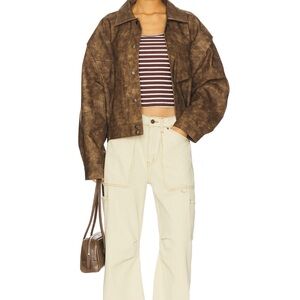 Lioness Hailey Oversized Faux Leather Bomber Jacket